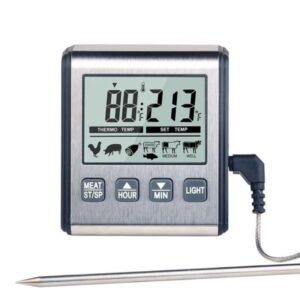 Θερμόμετρο Ενσύρματο Ψηφιακό Κρέατος Μπάρμπεκιου Ανοξείδωτο θερμόμετρο