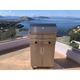 Ανοξείδωτη Ψησταριά Υγραερίου EXIVOS OMEGA BBQ με βάση και ράφια